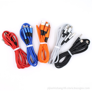 1.2m 3 in 1 USB Charger Cable Fast Charging USB Cable for iPhone Android Type C Phones in Stock